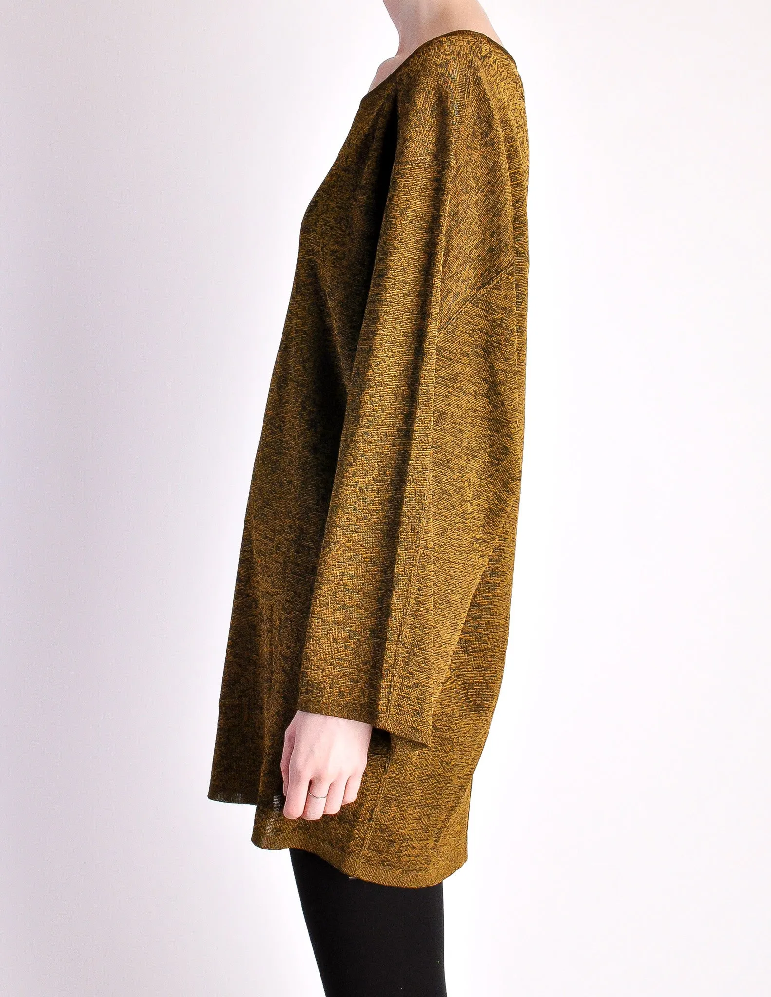 Alaïa Vintage Brown Gold Oversized Tunic Sweater