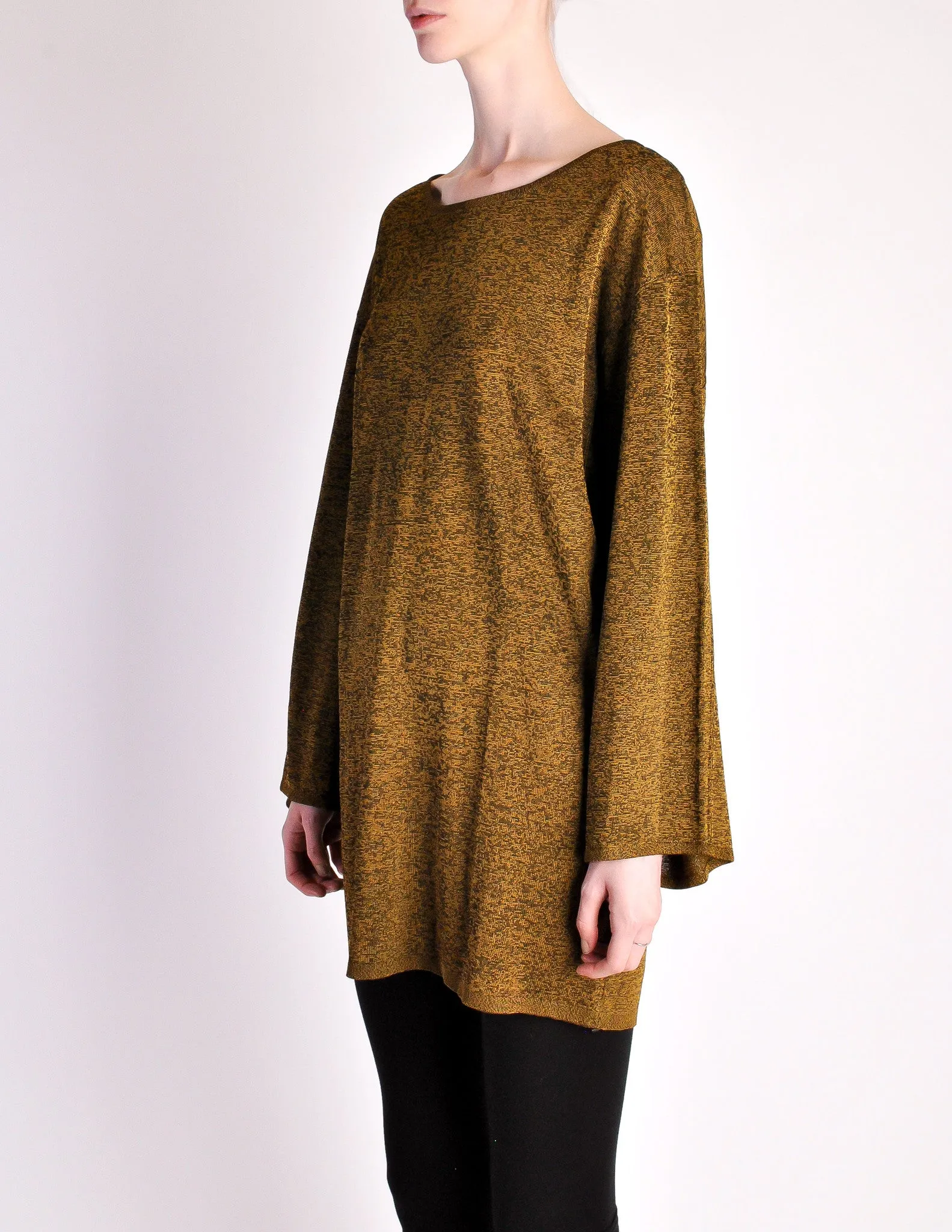 Alaïa Vintage Brown Gold Oversized Tunic Sweater