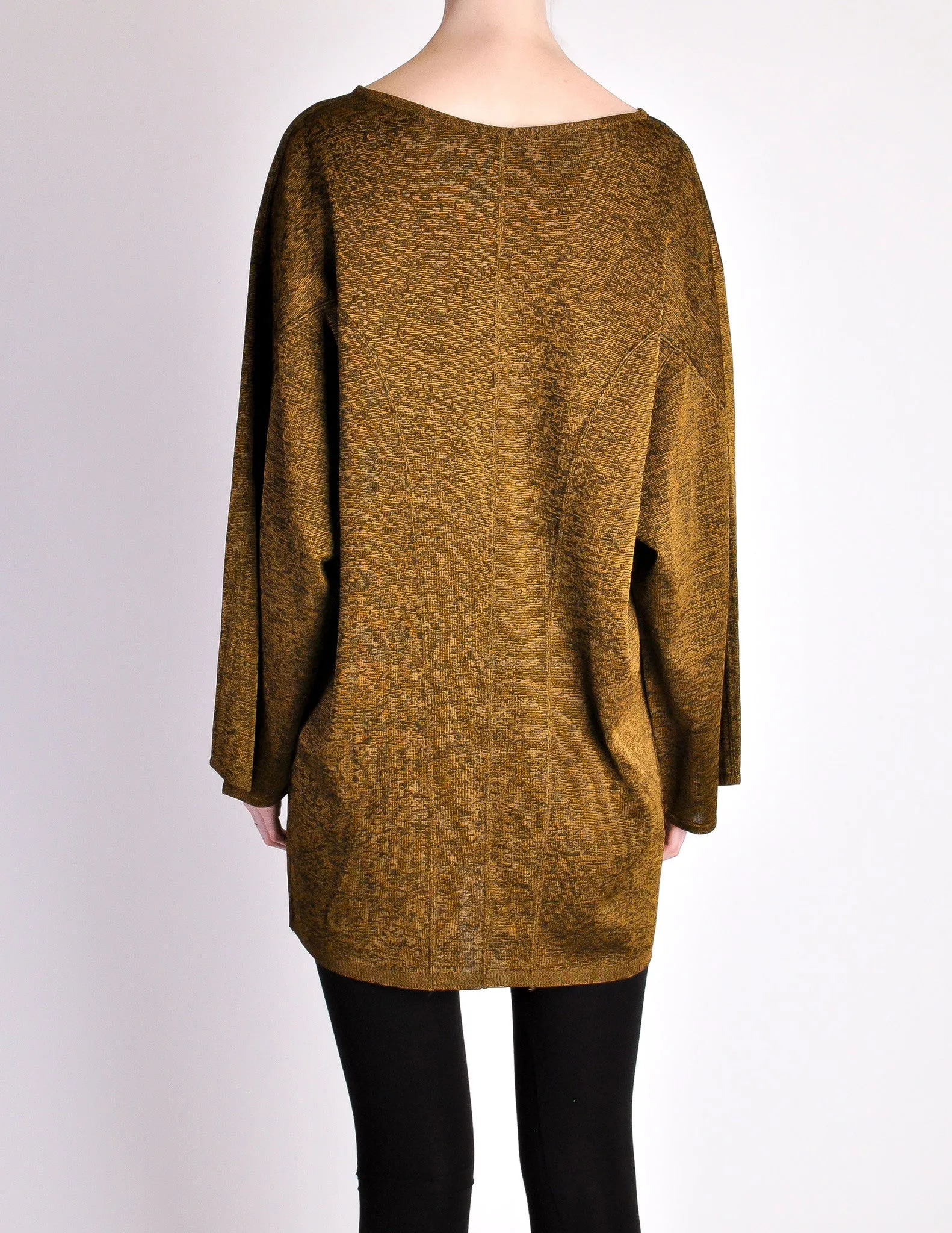 Alaïa Vintage Brown Gold Oversized Tunic Sweater