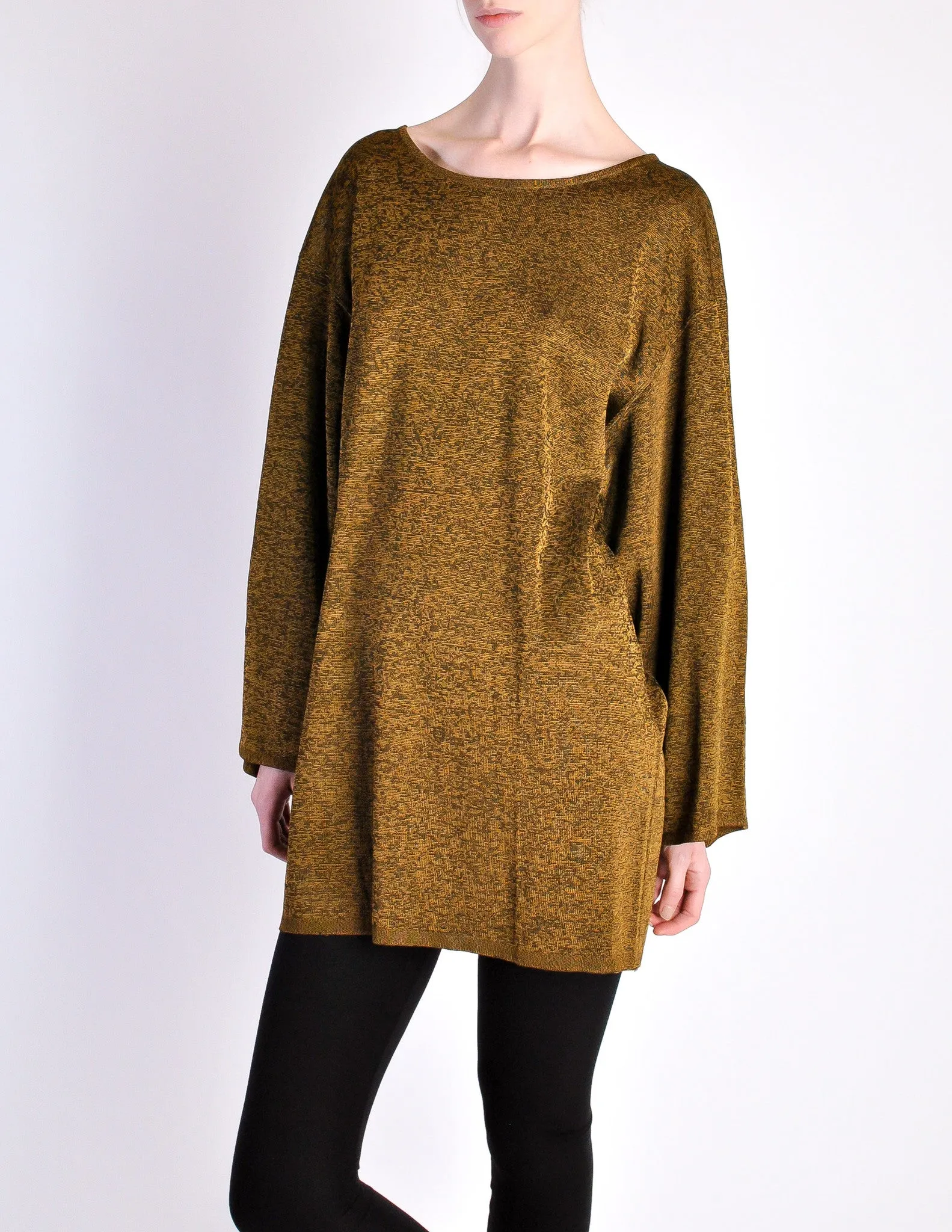 Alaïa Vintage Brown Gold Oversized Tunic Sweater