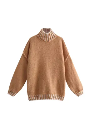 'Amber' Mock Neck Oversized Knitted Sweater (4 Colors)