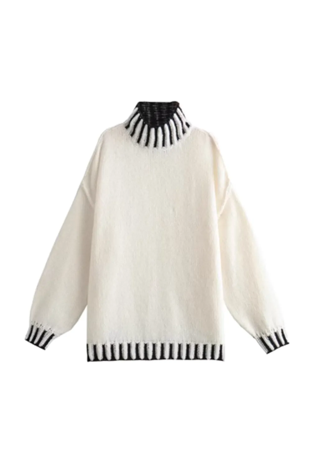 'Amber' Mock Neck Oversized Knitted Sweater (4 Colors)