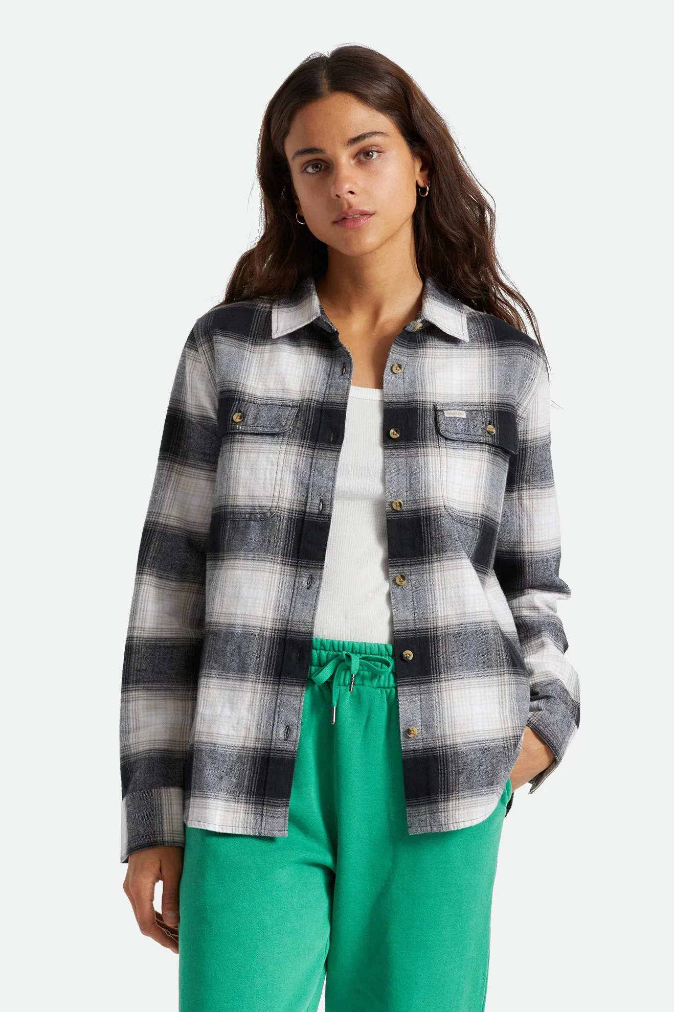 Bowery Women's Standard L/S Flannel - Black/White