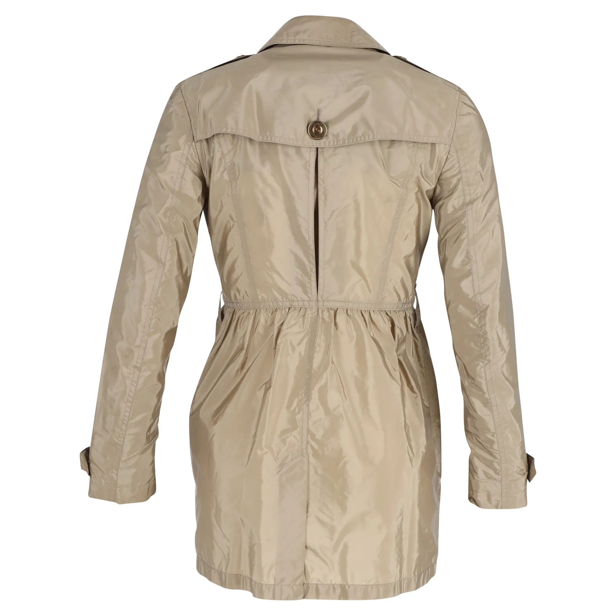 Burberry Brit Rain Trench Coat in Brown Polyester