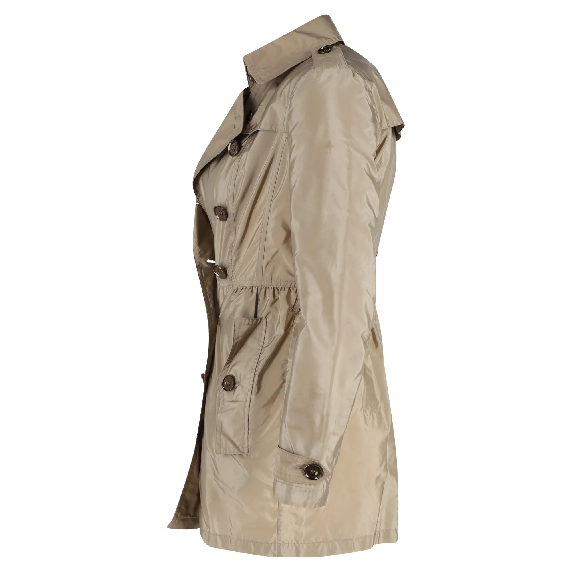 Burberry Brit Rain Trench Coat in Brown Polyester