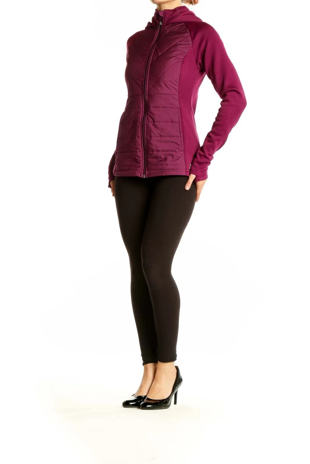 Burgundy Quilted Activewear Jacket