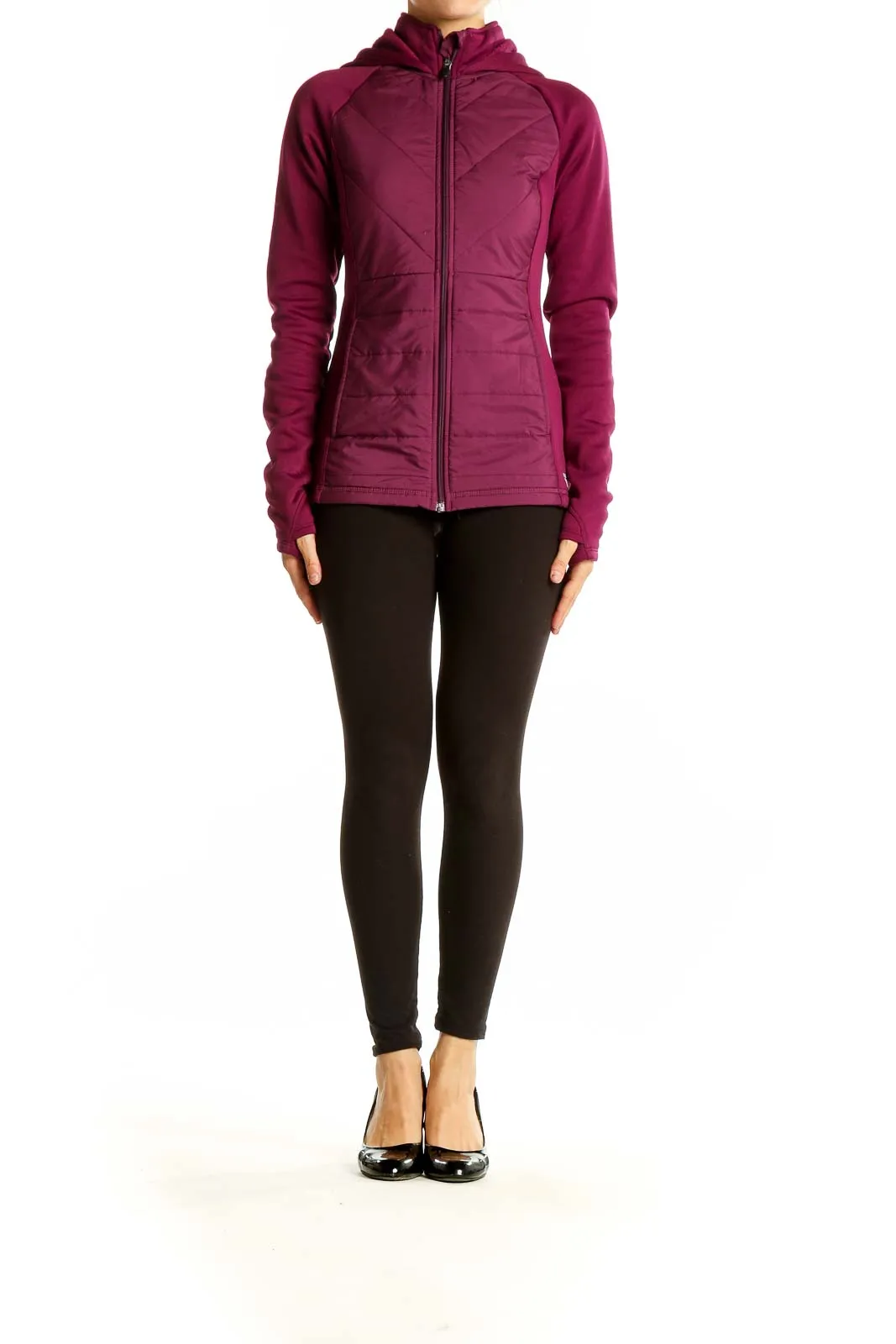 Burgundy Quilted Activewear Jacket