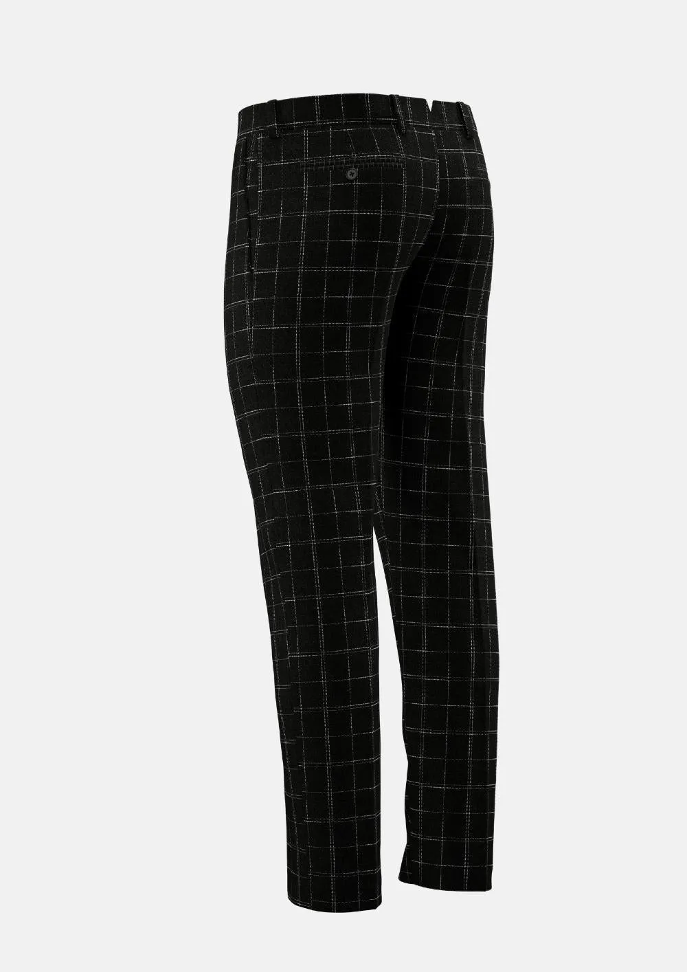 Charcoal Flannel Windowpane Pants