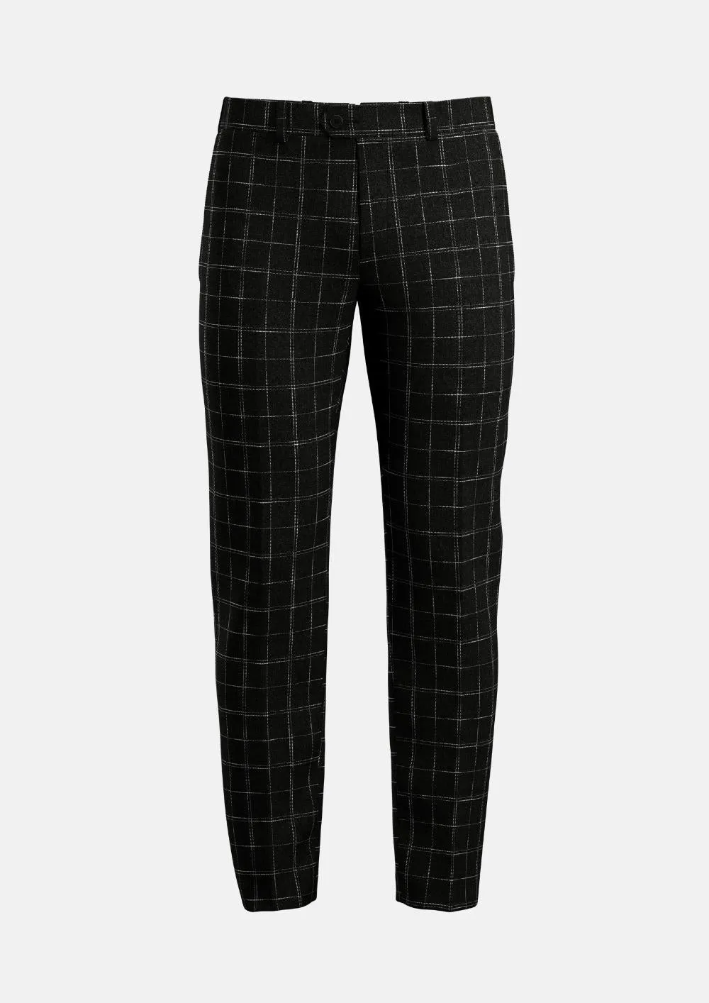 Charcoal Flannel Windowpane Pants