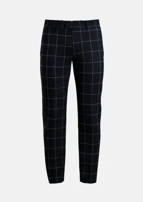 Deep Navy Windowpane Pants