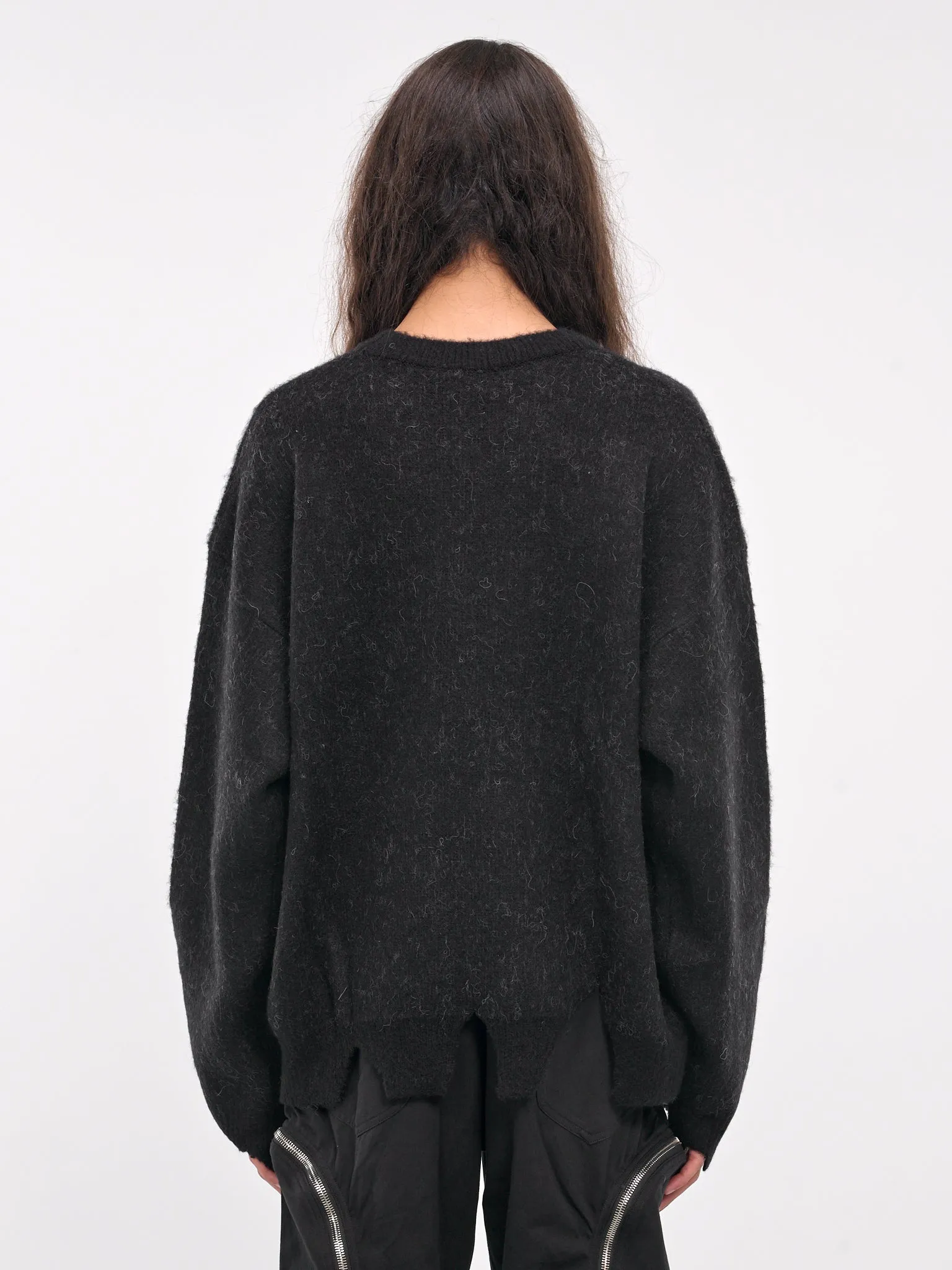 Destroyed Skull Mohair Knit (245256-BLACK)