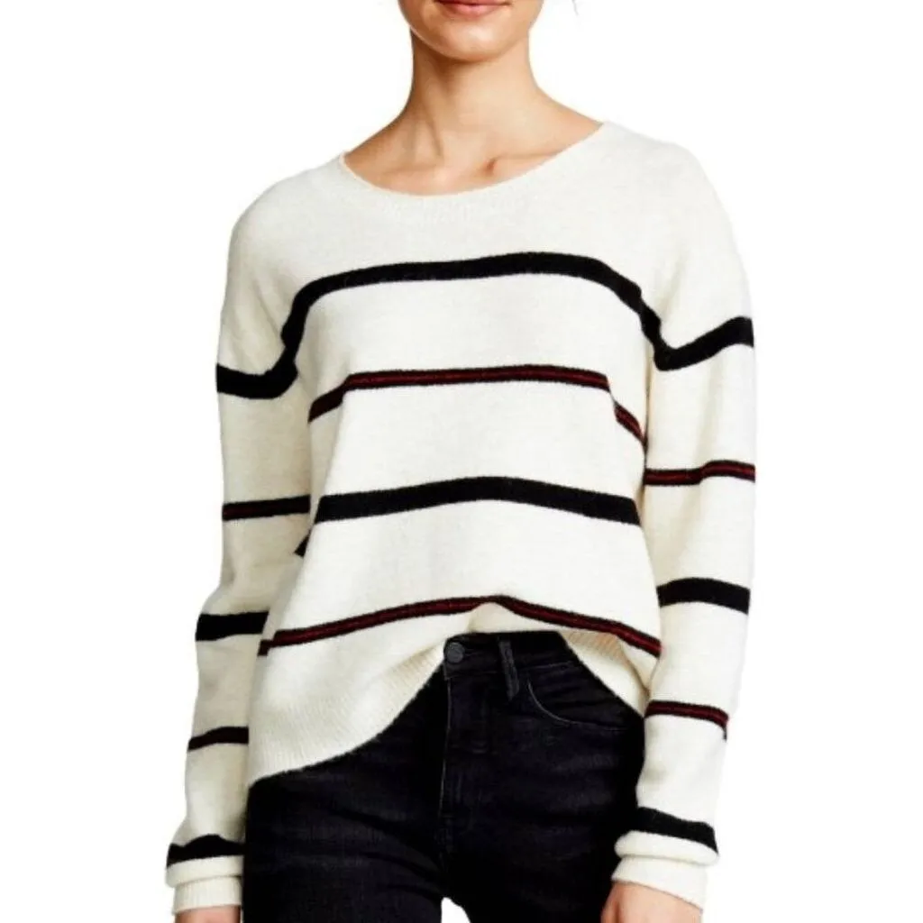 Frame Slouchy Wool Crewneck Striped Sweater - Size XS