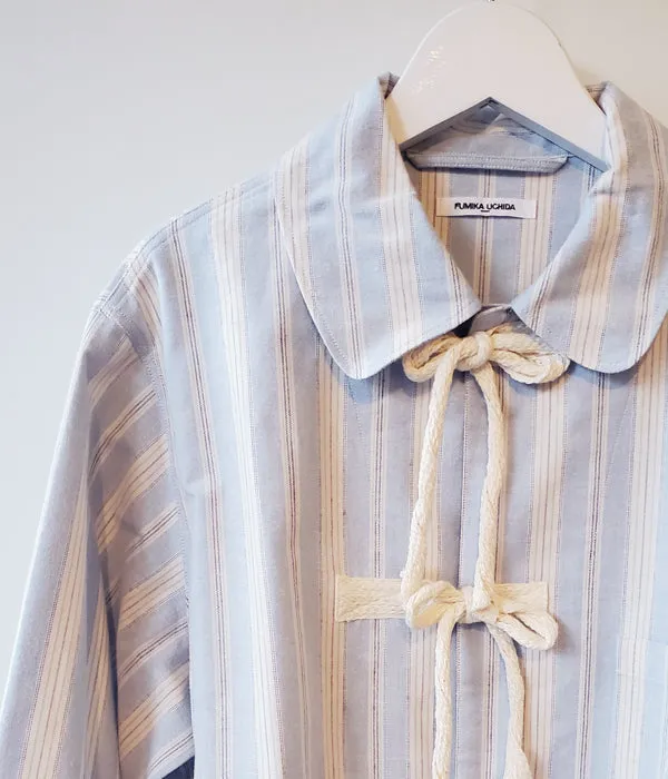 FUMIKA_UCHIDA/Striped Flannel/PAJAMA TOP(SKYBLUE)