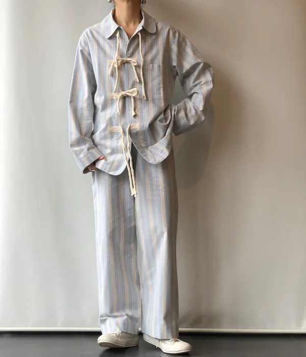 FUMIKA_UCHIDA/Striped Flannel/PAJAMA TOP(SKYBLUE)