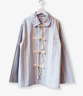 FUMIKA_UCHIDA/Striped Flannel/PAJAMA TOP(SKYBLUE)