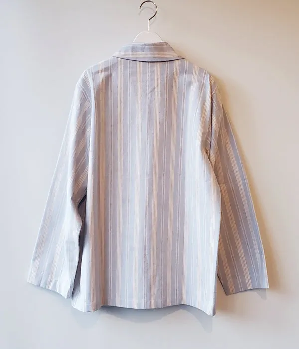 FUMIKA_UCHIDA/Striped Flannel/PAJAMA TOP(SKYBLUE)