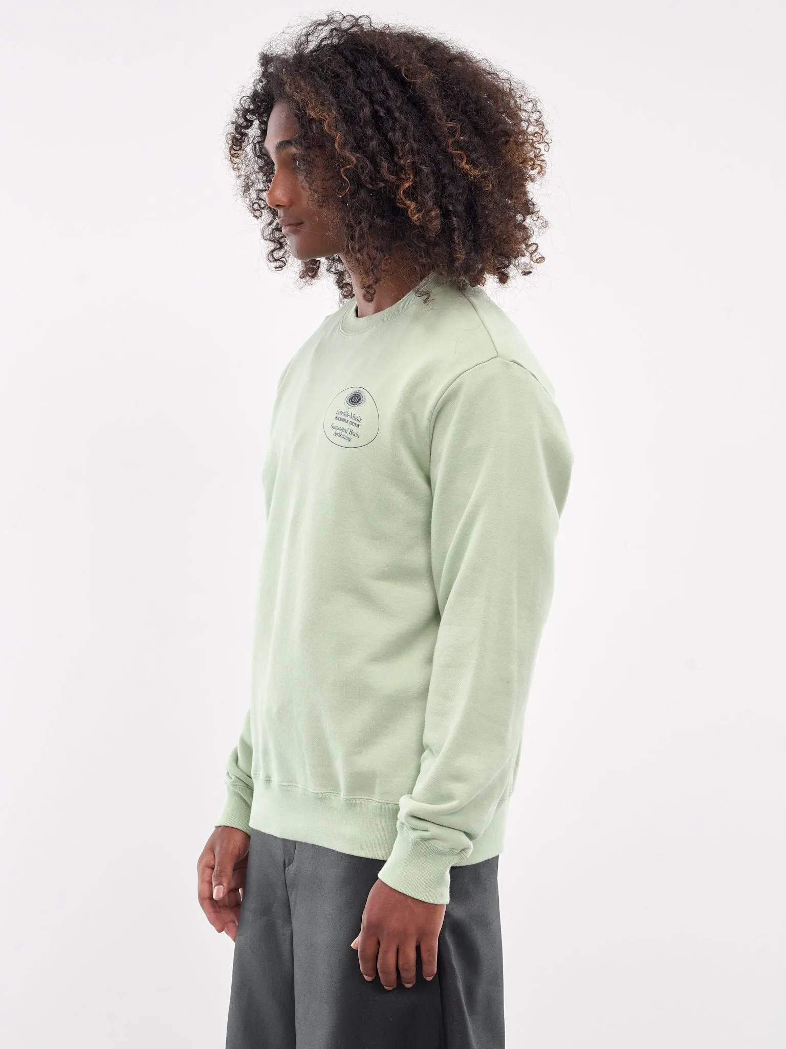 Graphic Crewneck Sweatshirt (UC2D4891-2-PALE-GREEN)