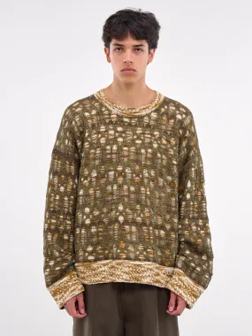 Hammons Perforated Crewneck (N3-KN-01-OG-OLIVE-GREEN)