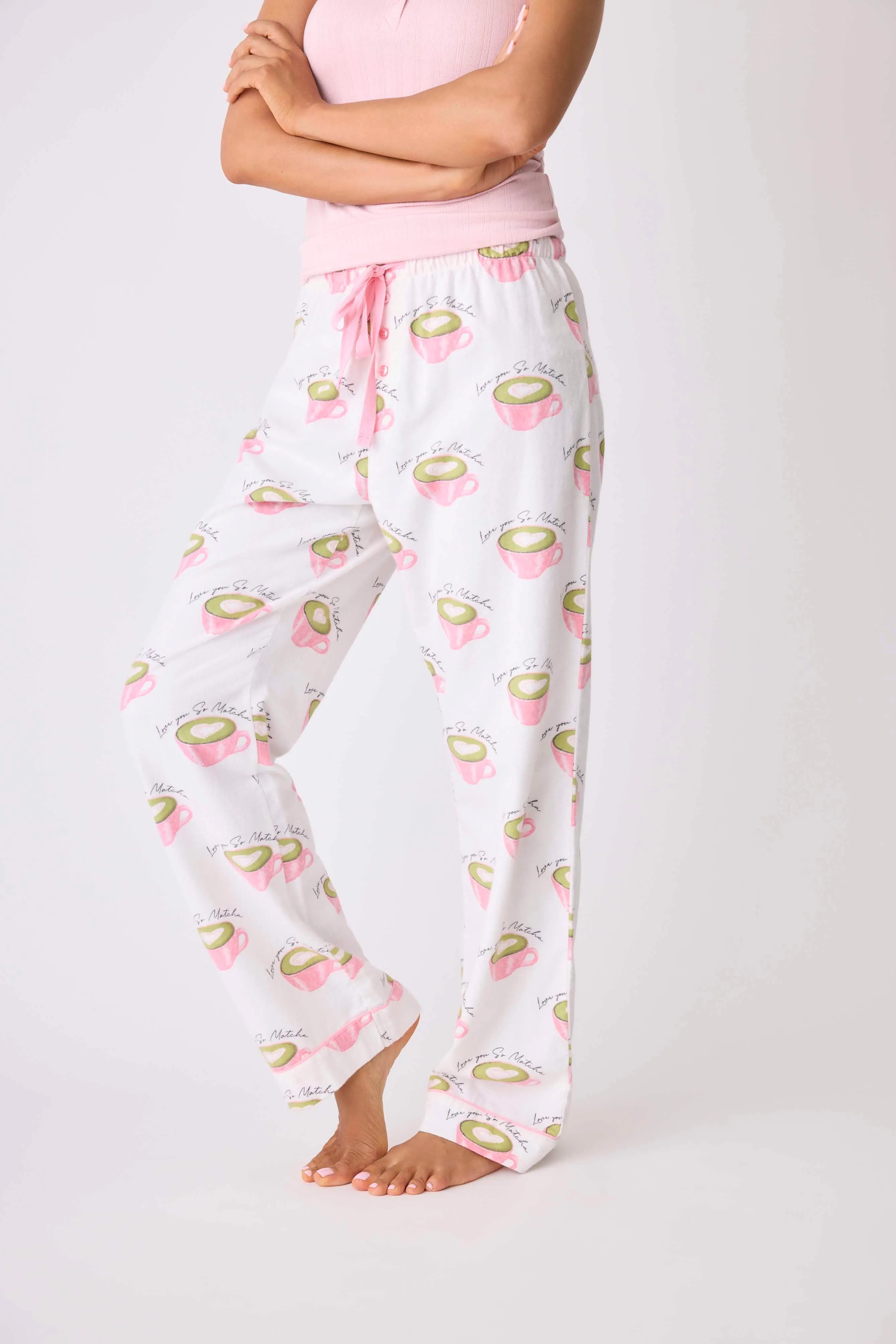 Love 'U' So Matcha Cozy Flannel Pant