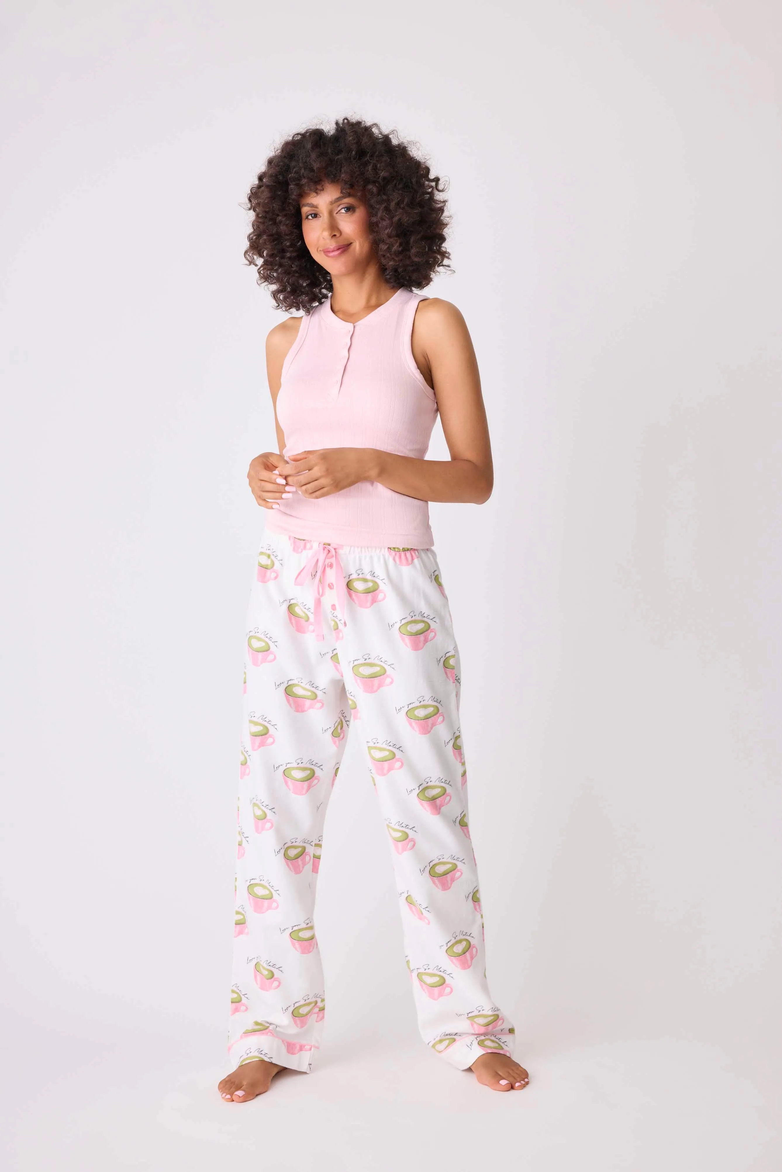 Love 'U' So Matcha Cozy Flannel Pant