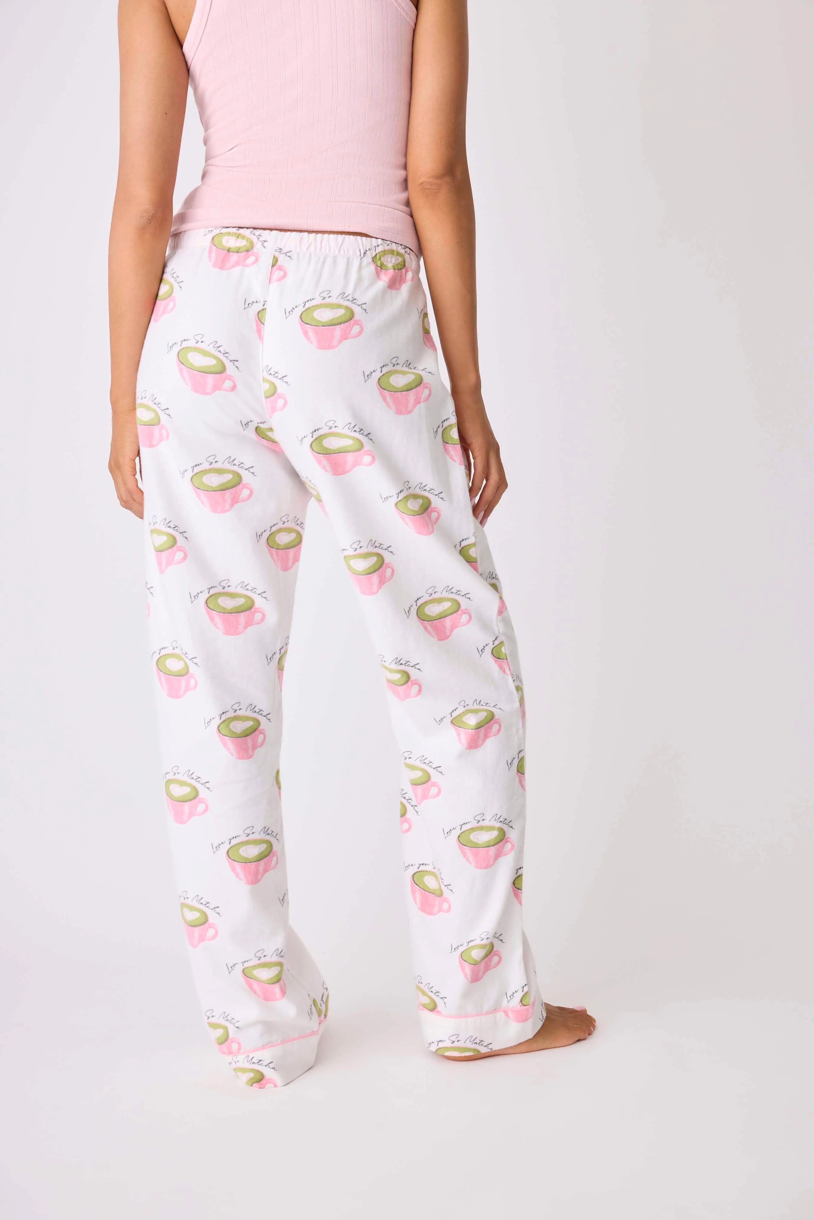 Love 'U' So Matcha Cozy Flannel Pant