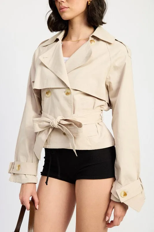 Modern Muse Cropped Trench Jacket