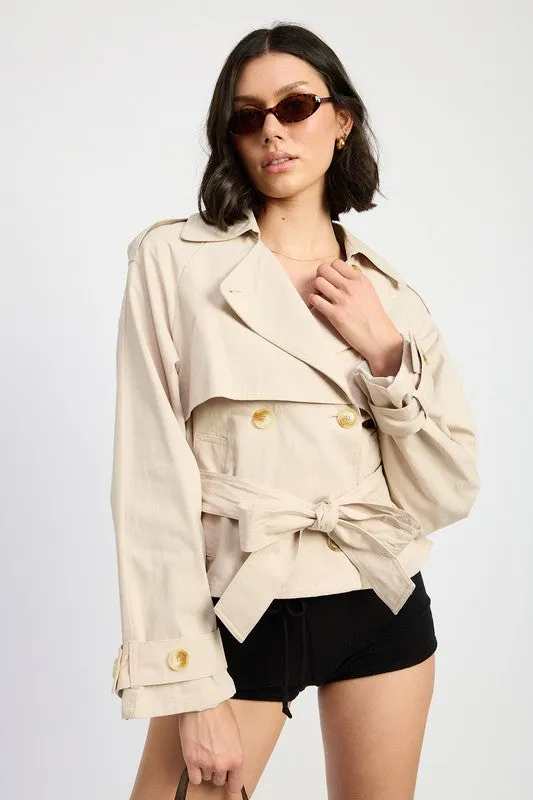 Modern Muse Cropped Trench Jacket