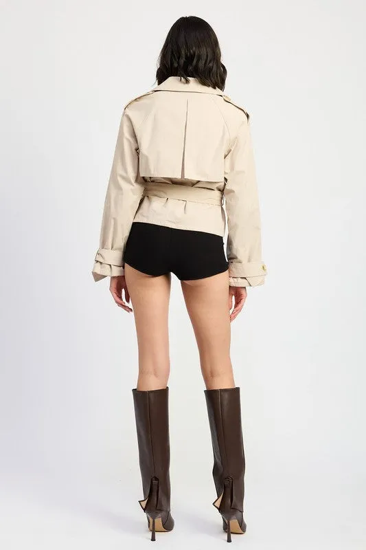 Modern Muse Cropped Trench Jacket