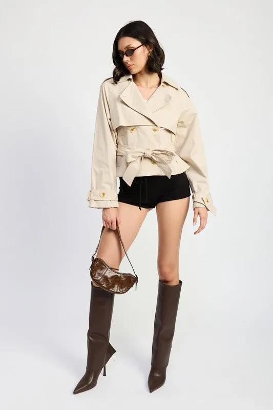 Modern Muse Cropped Trench Jacket