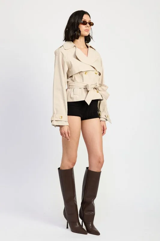 Modern Muse Cropped Trench Jacket