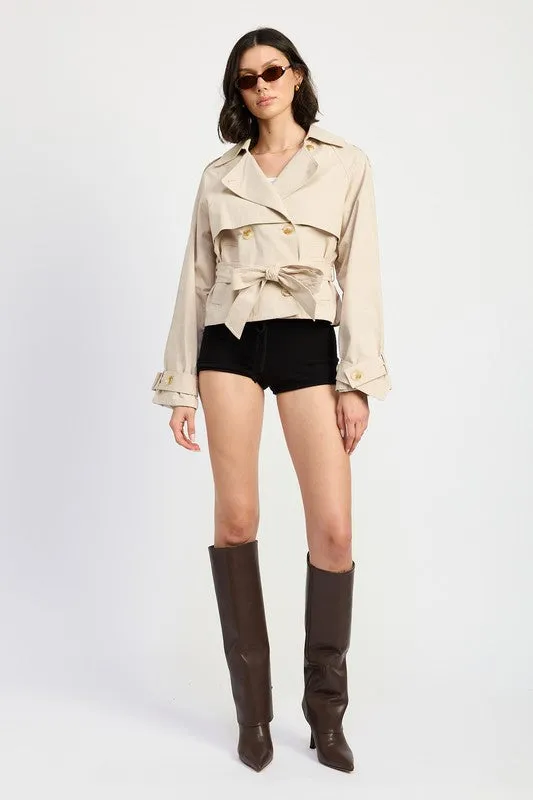 Modern Muse Cropped Trench Jacket