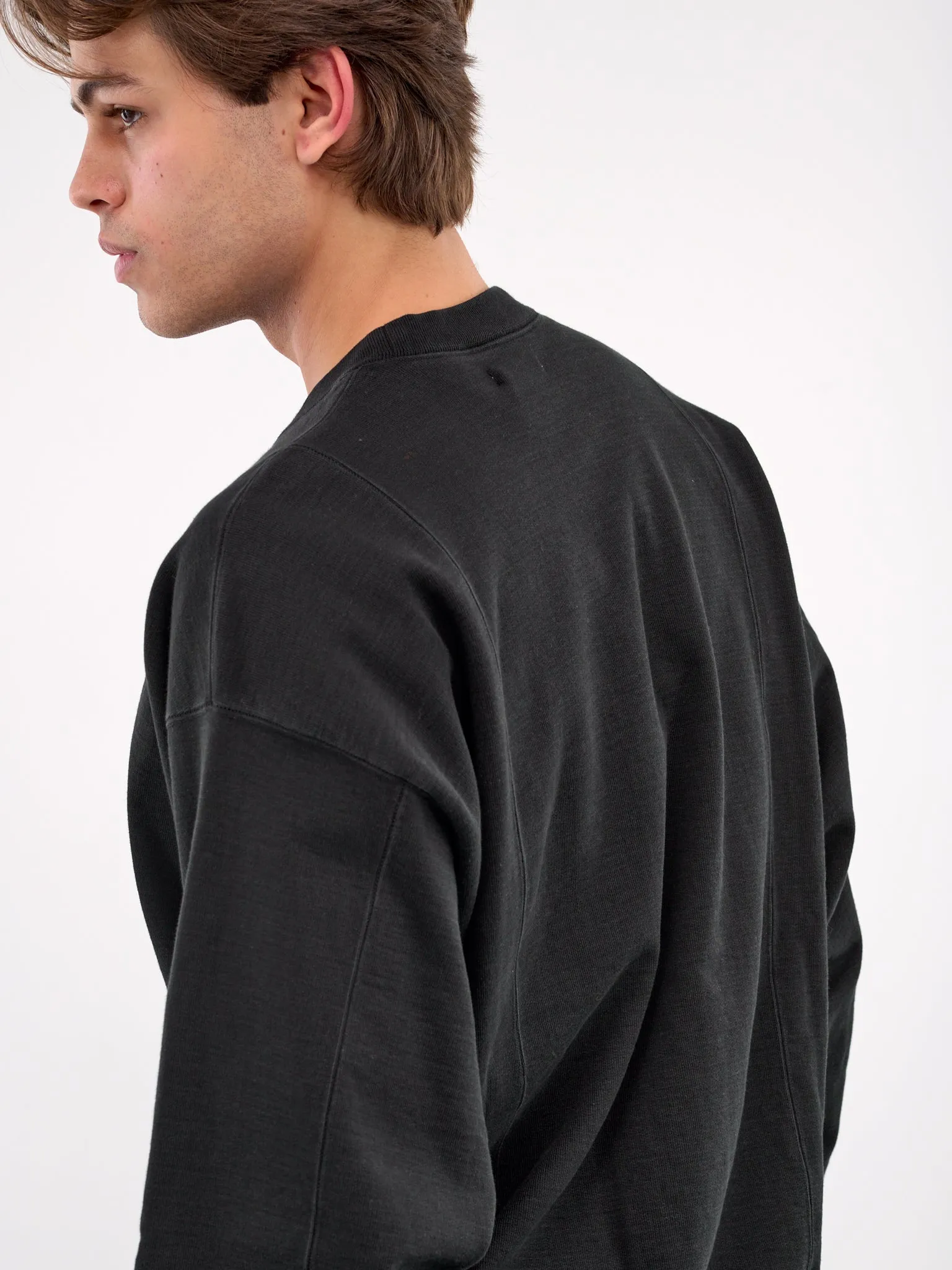 Paneled Crewneck Sweatshirt (ST-1122-BLACK)