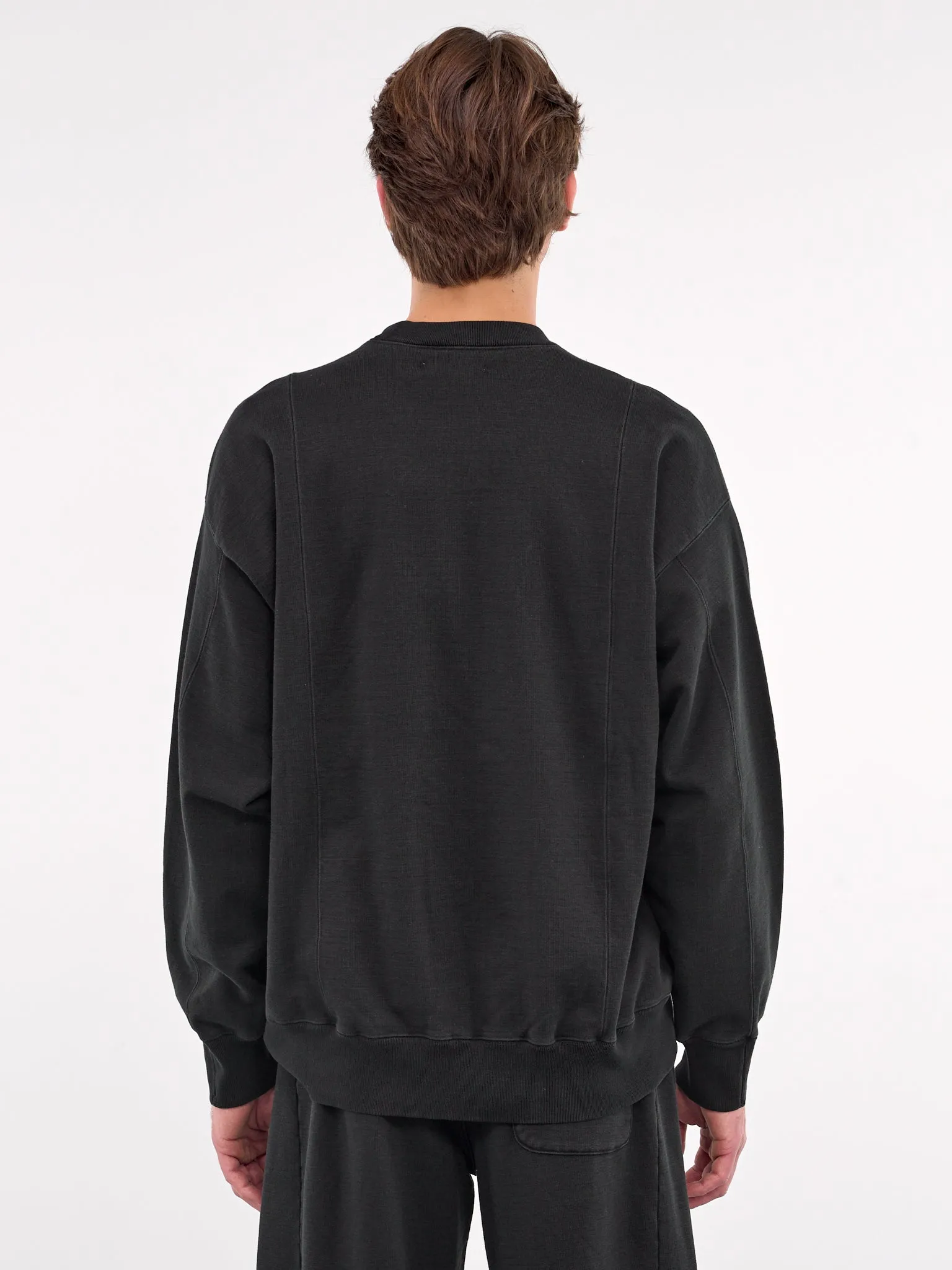 Paneled Crewneck Sweatshirt (ST-1122-BLACK)