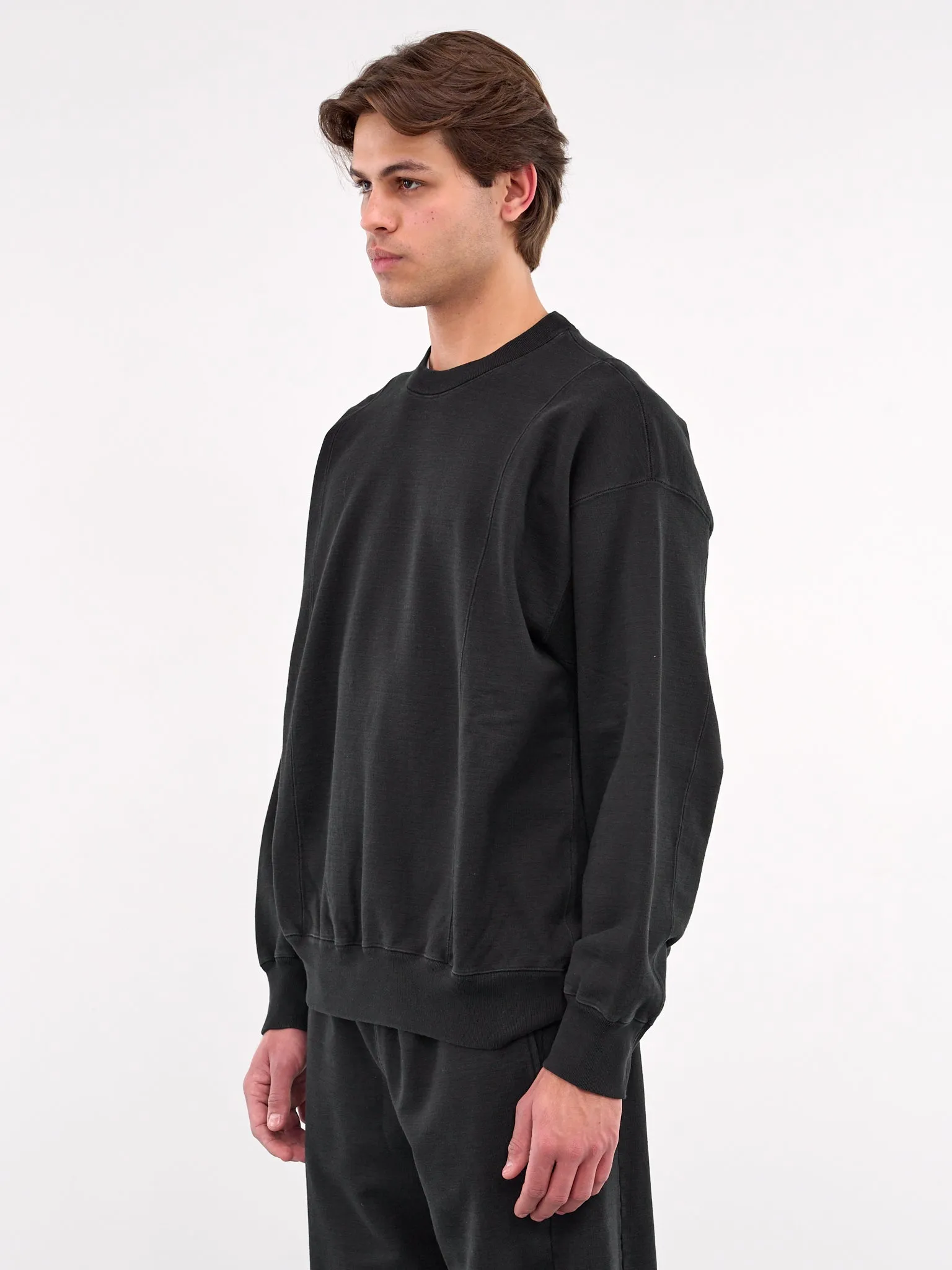 Paneled Crewneck Sweatshirt (ST-1122-BLACK)