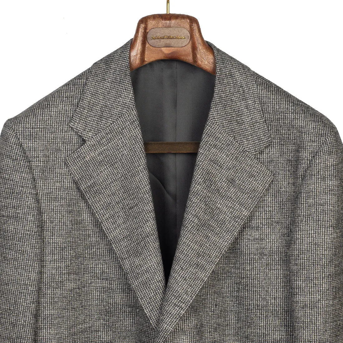 Patch pocket jacket in grey puppytooth wool flannel (separates)