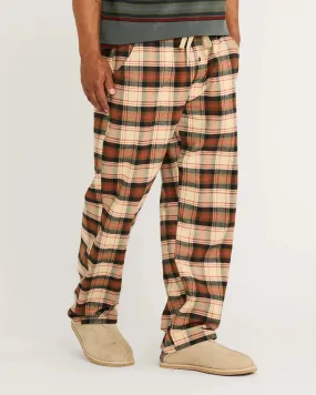 Pendleton MEN'S PLAID FLANNEL PAJAMA PANTS - TAN/BLACK/BRICK PLAID