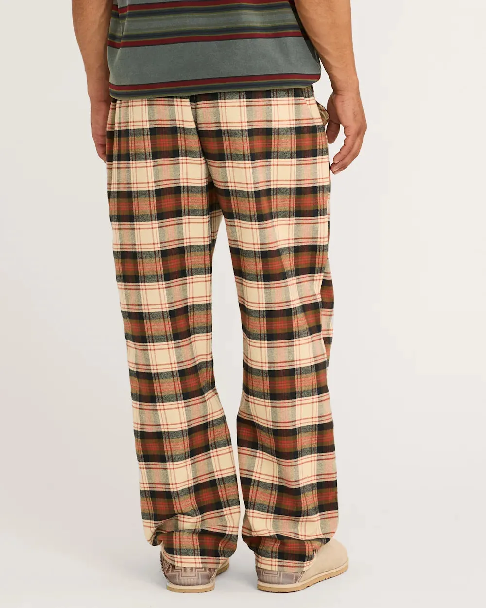 Pendleton MEN'S PLAID FLANNEL PAJAMA PANTS - TAN/BLACK/BRICK PLAID