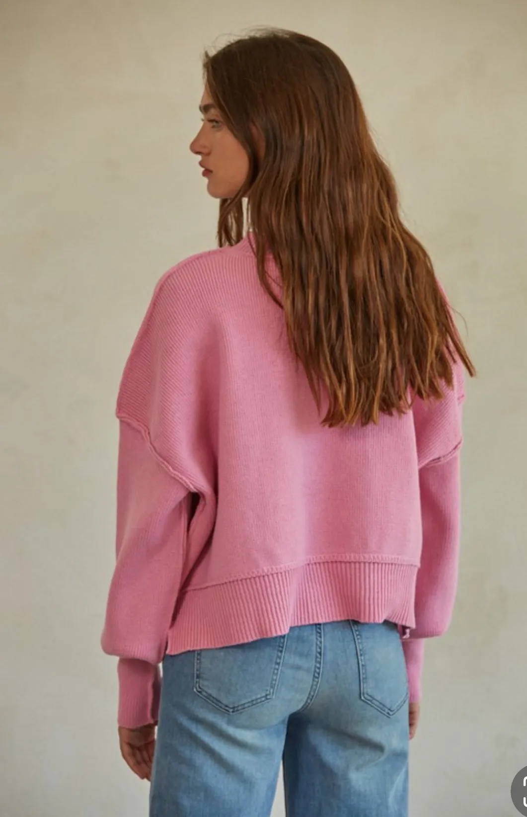 Polly Pullover Crewneck Sweater: Bubblegum