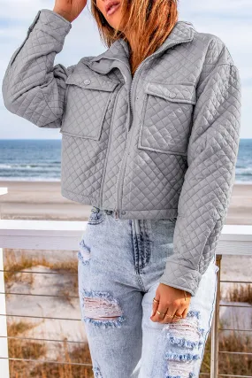 Quilted Zip-up Cropped Jacket